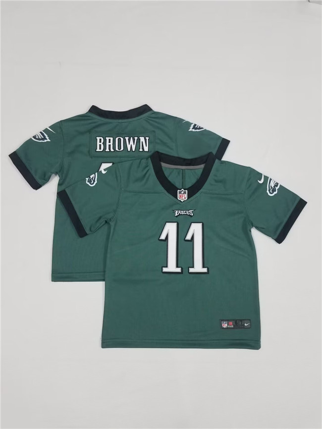 Toddlers Philadelphia Eagles #11 A. J. Brown Green Vapor Untouchable Stitched Football Jersey Toddlers Philadelphia Eagles #11 A. J. Brown Green Vapor Untouchable Stitched Football Jersey